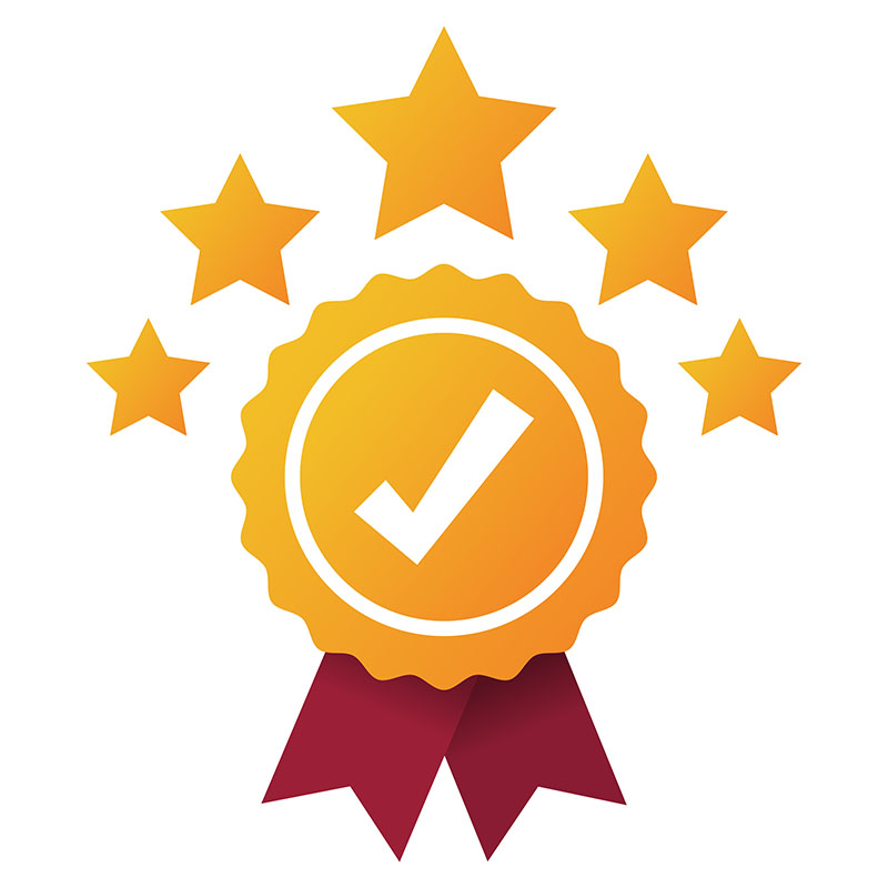Award Ribbon Check Mark With Stars